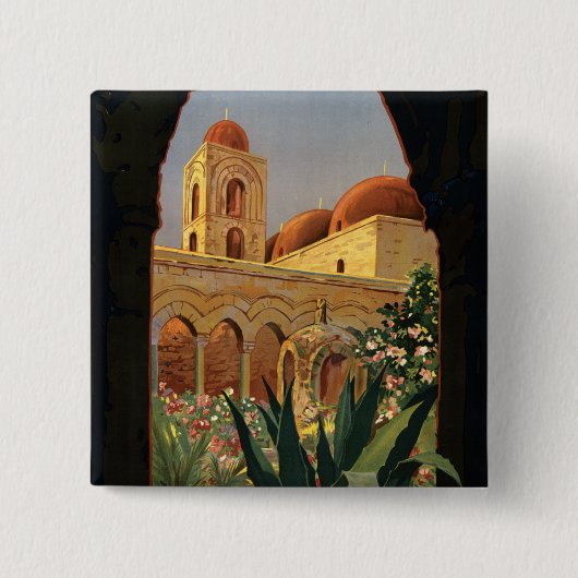 Palermo Vierkante Button 5,1 Cm (Voorkant)