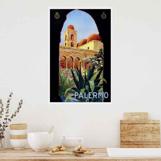 "Palermo" Vintage Travel Poster (Keuken)