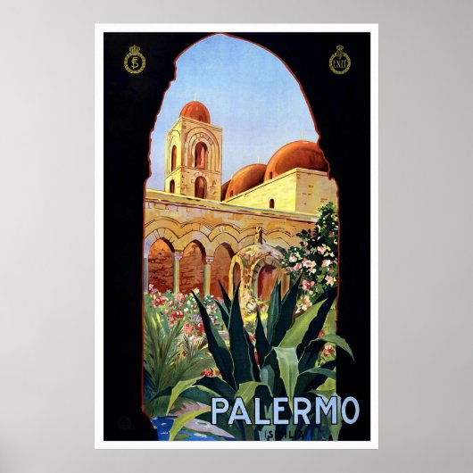 "Palermo" Vintage Travel Poster (Voorkant)