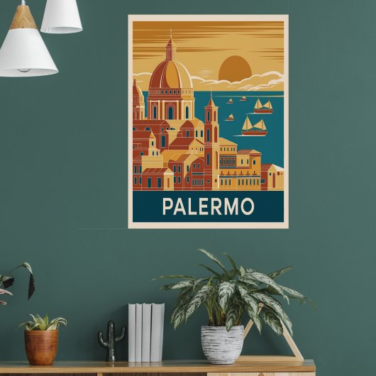 Palermo Vintage Travel Poster (Woonkamer 1)
