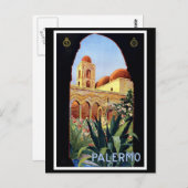 "Palermo" Vintage Travel Poster Briefkaart (Voorkant / Achterkant)