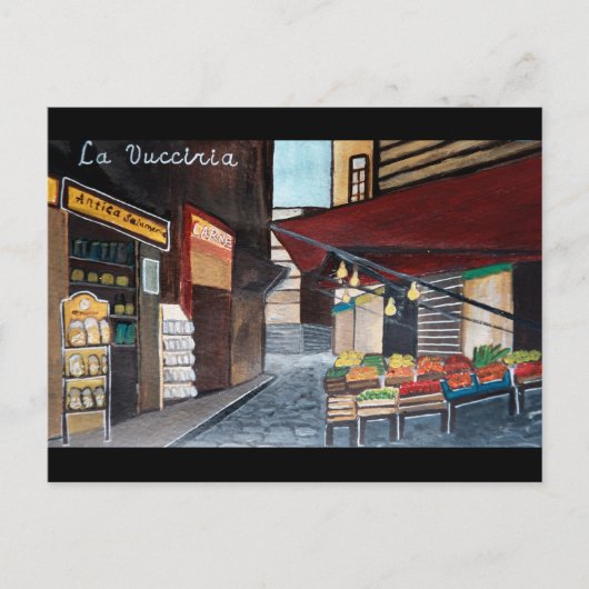 Palermo Vucciria Market. Italië Reis Briefkaart (Voorkant)