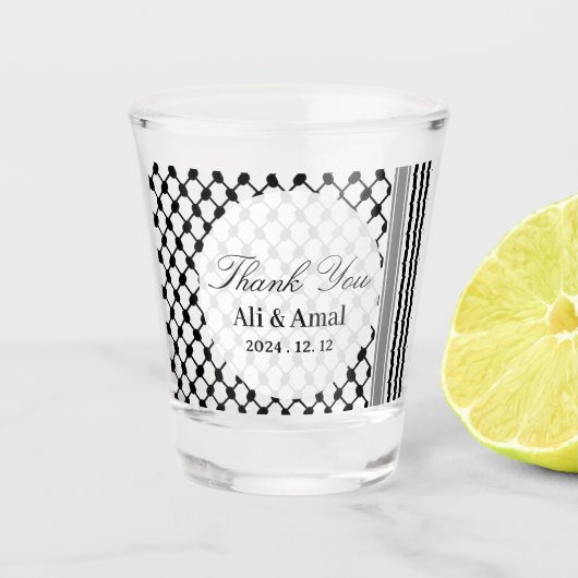 Palestijn Hatta Keffiyeh bedankt voor je huwelijks Shot Glas (Voorkant)