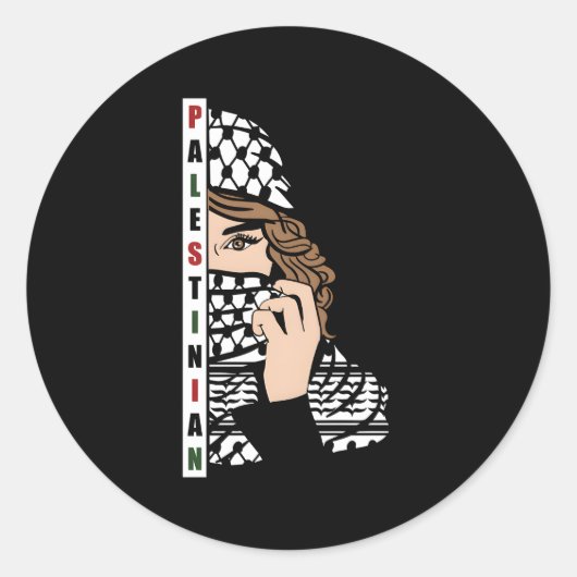 Palestijn met kufeya sjaal palestijnse Mode Ronde Sticker (Voorkant)