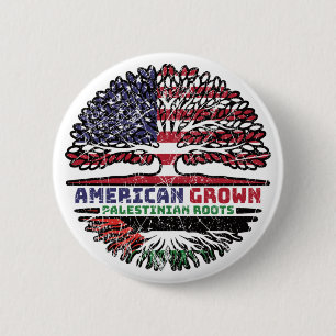 Palestijns-Amerikaans - Amerikaanse vlag - Boomboo Ronde Button 5,7 Cm