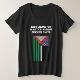 Palestijns-Amerikaanse vlag - Stop genocides Grote Maat T-shirt