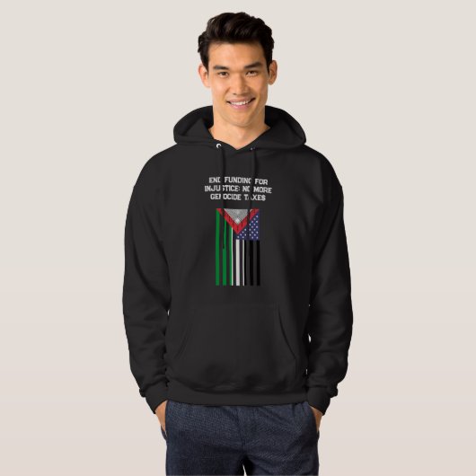 Palestijns-Amerikaanse vlag - Stop genocides Hoodie (Voorkant volledig)