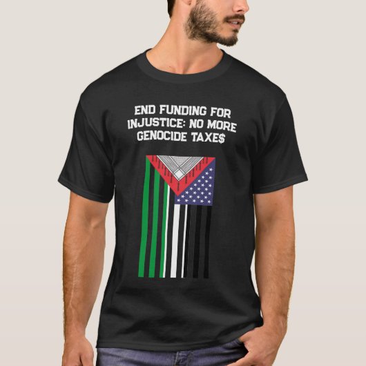 Palestijns-Amerikaanse vlag - Stop genocides T-shirt (Voorkant)