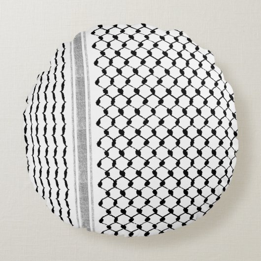 Palestijns Arabisch Kufiya Pattern Rond Kussen (Voorkant)