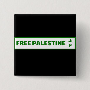 Palestijns auto registratie bord - Free Palestine. Vierkante Button 5,1 Cm