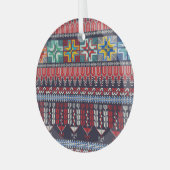 Palestijns borduurmotief patroon. glas ornament (Voorkant links)