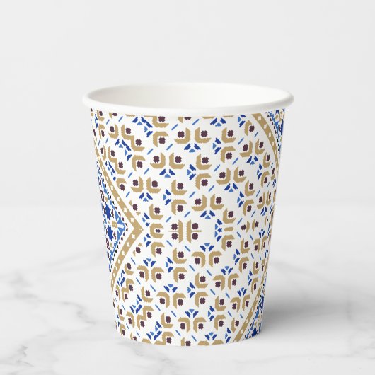 Palestijns borduurpatroon Gedrukt ontwerp Papieren Bekers (Achterkant)