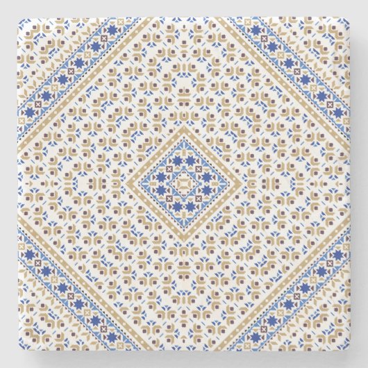 Palestijns borduurpatroon Gedrukt ontwerp Stenen Onderzetter (Voorkant)