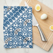 Palestijns borduurpatroon Gedrukt ontwerp Theedoek (Quarter Fold)