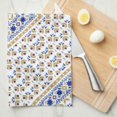 Palestijns borduurpatroon Gedrukt ontwerp Theedoek (Quarter Fold)