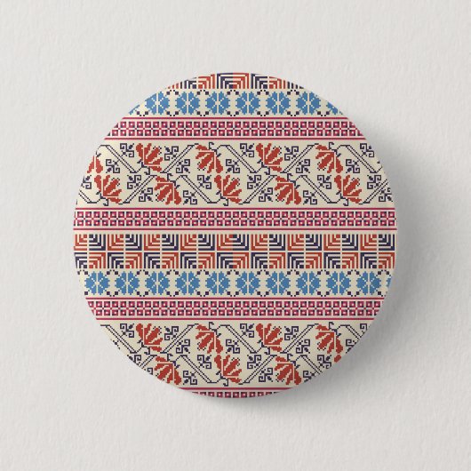 Palestijns borduurpatroon ronde button 5,7 cm (Voorkant)