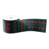 Palestijns Borduurwerk Tatreez rood groen 5 Patroo Grosgrain Lint (Spoel)