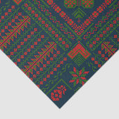 Palestijns Borduurwerk Tatreez rood groen 5 Patroo Tissuepapier (Detail)