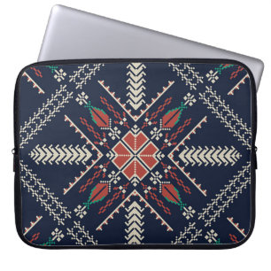 Palestijns borduurwerk: traditioneel patroonontwer laptop sleeve
