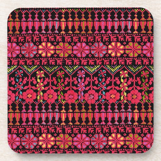 Palestijns Embroidery Tatreez-gedrukt ontwerp Bier Onderzetter (Voorkant)