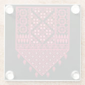 Palestijns Embroidery Tatreez gedrukt ontwerp Glazen Onderzetter (Achterkant)
