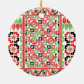 Palestijns Embroidery Tatreez gedrukt ontwerp Keramisch Ornament (Achterkant)