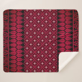 Palestijns Embroidery Tatreez gedrukt ontwerp Sherpa Deken (Voorkant (horizontaal))