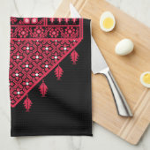 Palestijns Embroidery Tatreez gedrukt ontwerp Theedoek (Quarter Fold)