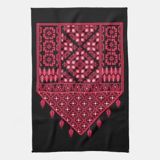 Palestijns Embroidery Tatreez gedrukt ontwerp Theedoek (Verticaal)