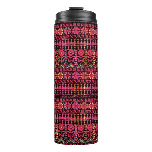 Palestijns Embroidery Tatreez-gedrukt ontwerp Thermosbeker (Voorkant)