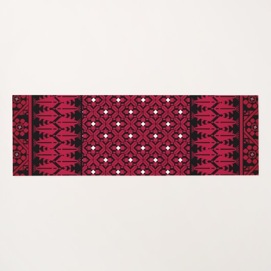 Palestijns Embroidery Tatreez gedrukt ontwerp Yogamat (Achterkant (horizontaal))