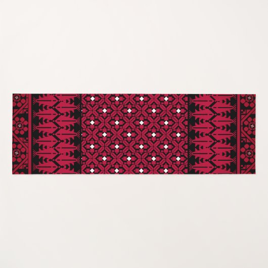 Palestijns Embroidery Tatreez gedrukt ontwerp Yogamat (Voorkant (horizontaal))