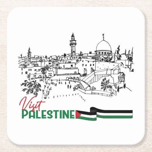 Palestijns erfgoed en hoop kartonnen onderzetters (Voorkant)