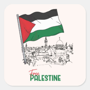 Palestijns erfgoed en hoop vierkante sticker