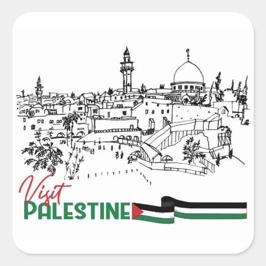 Palestijns erfgoed en hoop vierkante sticker (Voorkant)