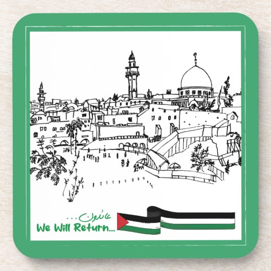 Palestijns erfgoed en hoop: we zullen terugkeren bier onderzetter (Voorkant)