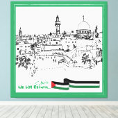 Palestijns erfgoed en hoop: we zullen terugkeren canvas afdruk (Insitu (Houten vloer))