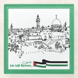 Palestijns erfgoed en hoop: we zullen terugkeren glazen onderzetter