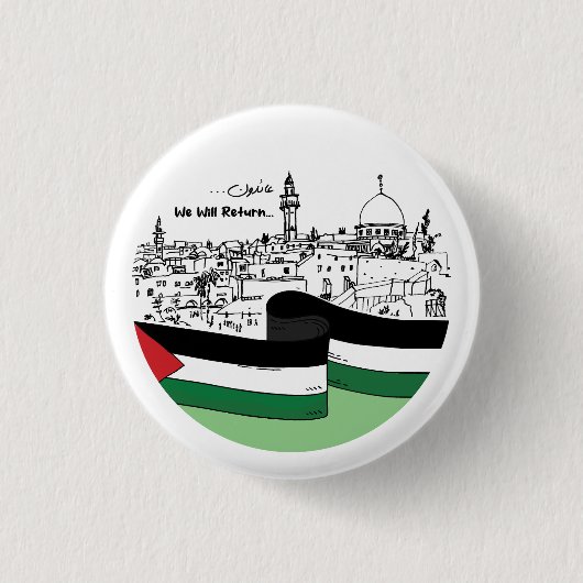 Palestijns erfgoed en hoop: we zullen terugkeren ronde button 3,2 cm (Voorkant)