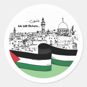 Palestijns erfgoed en hoop: we zullen terugkeren ronde sticker
