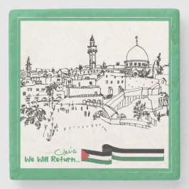 Palestijns erfgoed en hoop: we zullen terugkeren stenen onderzetter