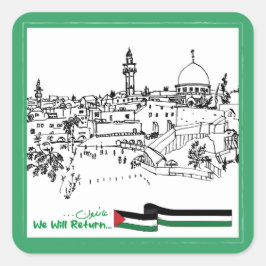 Palestijns erfgoed en hoop: we zullen terugkeren vierkante sticker