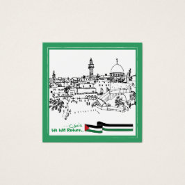 Palestijns erfgoed en hoop: we zullen terugkeren vierkante visitekaartjes