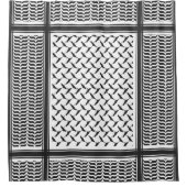 Palestijns-Joraanse kuffiya zwart-wit Douchegordijn (Voorkant)