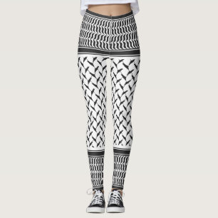 Palestijns-Joraanse kuffiya zwart-wit Leggings