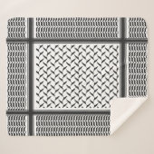 Palestijns-Joraanse kuffiya zwart-wit Sherpa Deken (Voorkant (horizontaal))