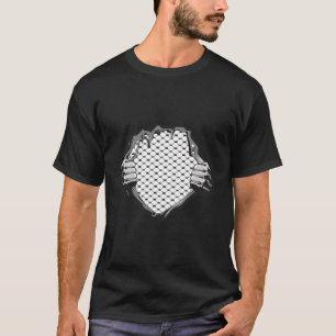 Palestijns Keffiyeh-patroon open borst patriottisc T-shirt