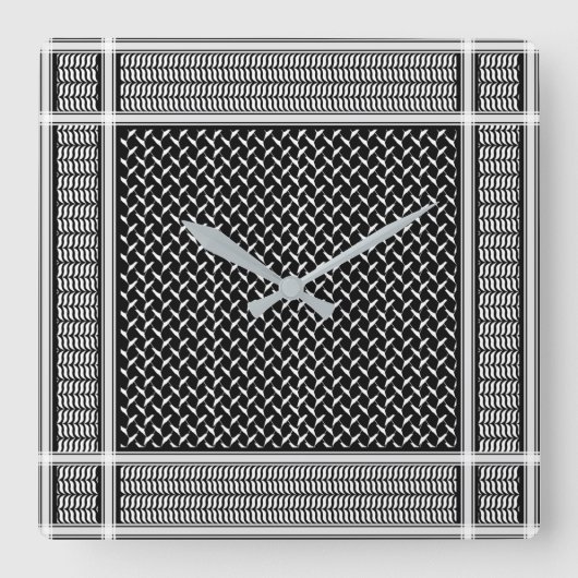 Palestijns Schort Keffiyeh Kitchen Towel Vierkante Klok (Voorkant)