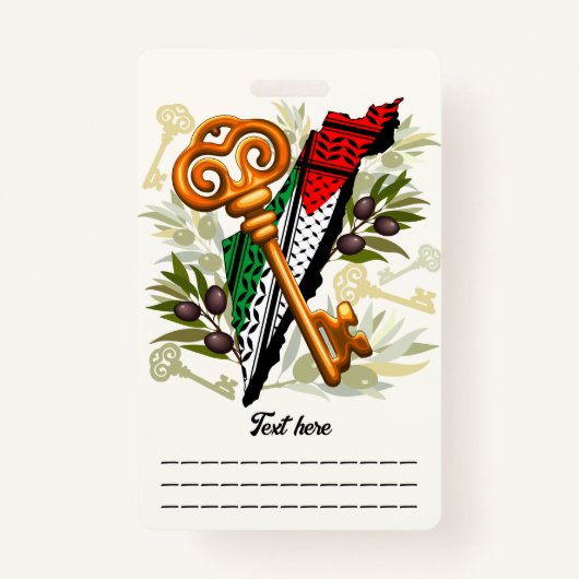 Palestijns sleutelsymbool van het recht op terugke badge (Voorkant)