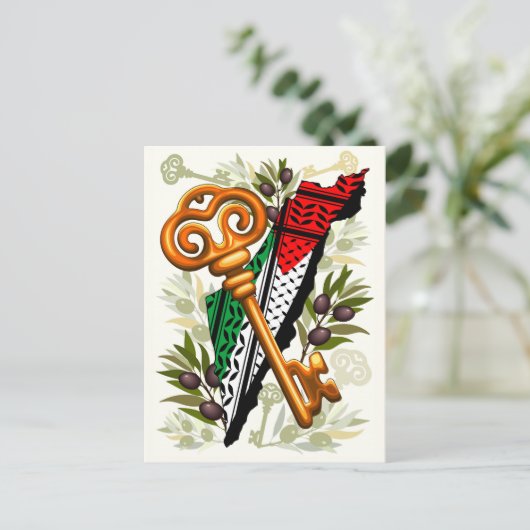 Palestijns sleutelsymbool van het recht op terugke briefkaart (Staand voorkant)
